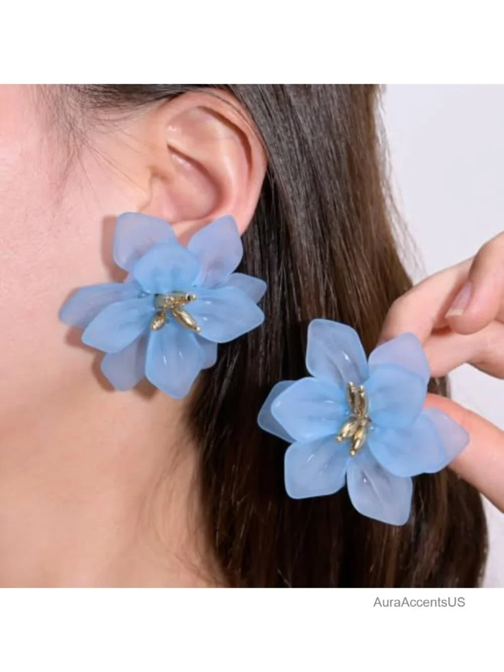 Boho Matte Acrylic Flower Dangle Earrings for Women Lightweight Statement